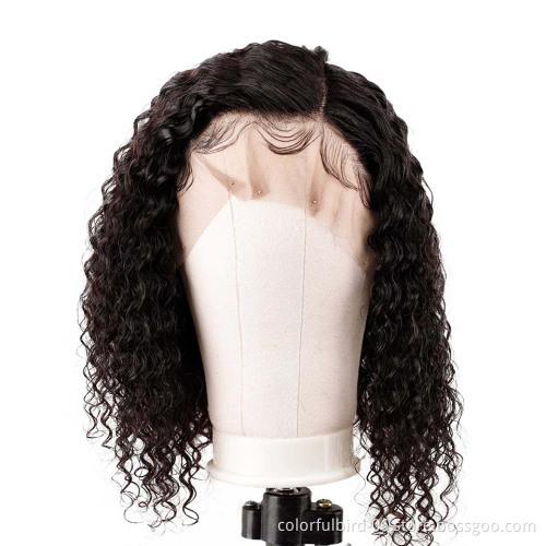 Natural Transparent  4X4 Lace Closure Front Human Hair Wig Virgin Hair Wig Bob kinky curly afro Wave Wig